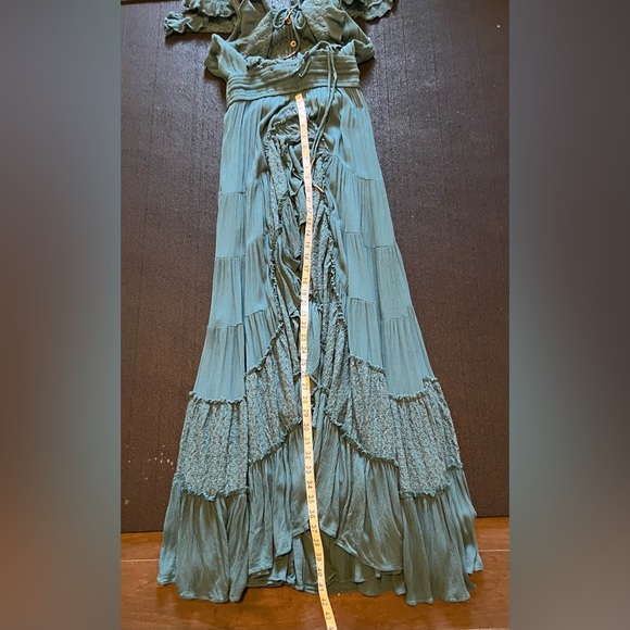Free People Dancing on Air Maxi Dress in Sunken City(Turquoise) size Small EUC - Picture 17 of 17
